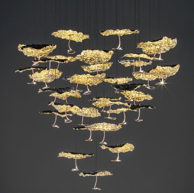 Catellani & Smith Gold Moon Chandelier Suspension Lamp