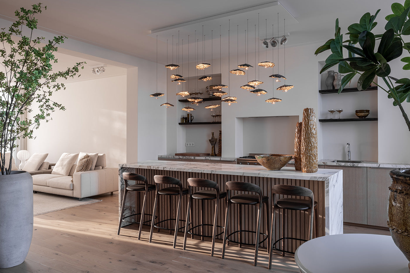 Catellani & Smith Gold Moon Chandelier Suspension Lamp